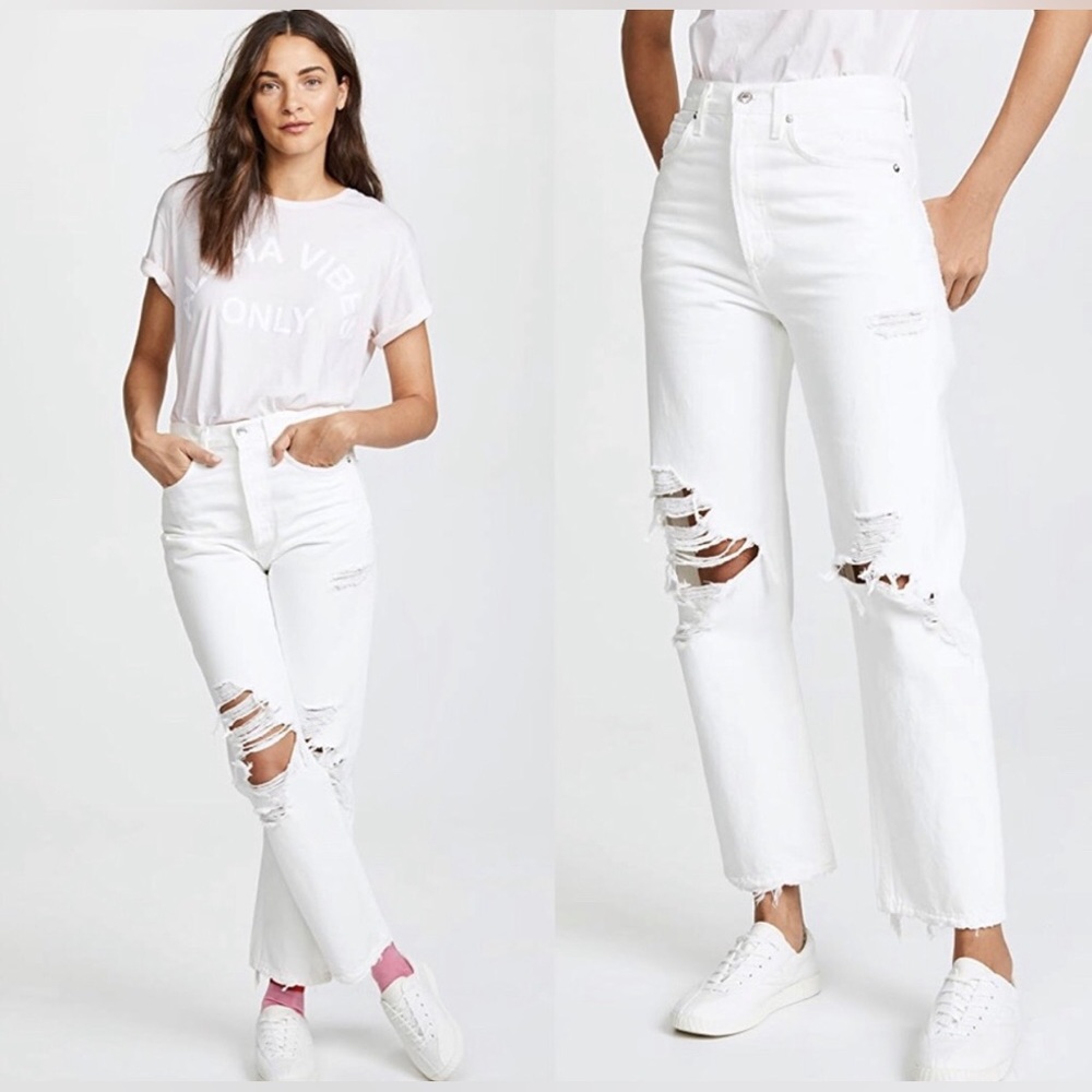 BNWT AGOLDE 90s Jeans White Out High Rise
